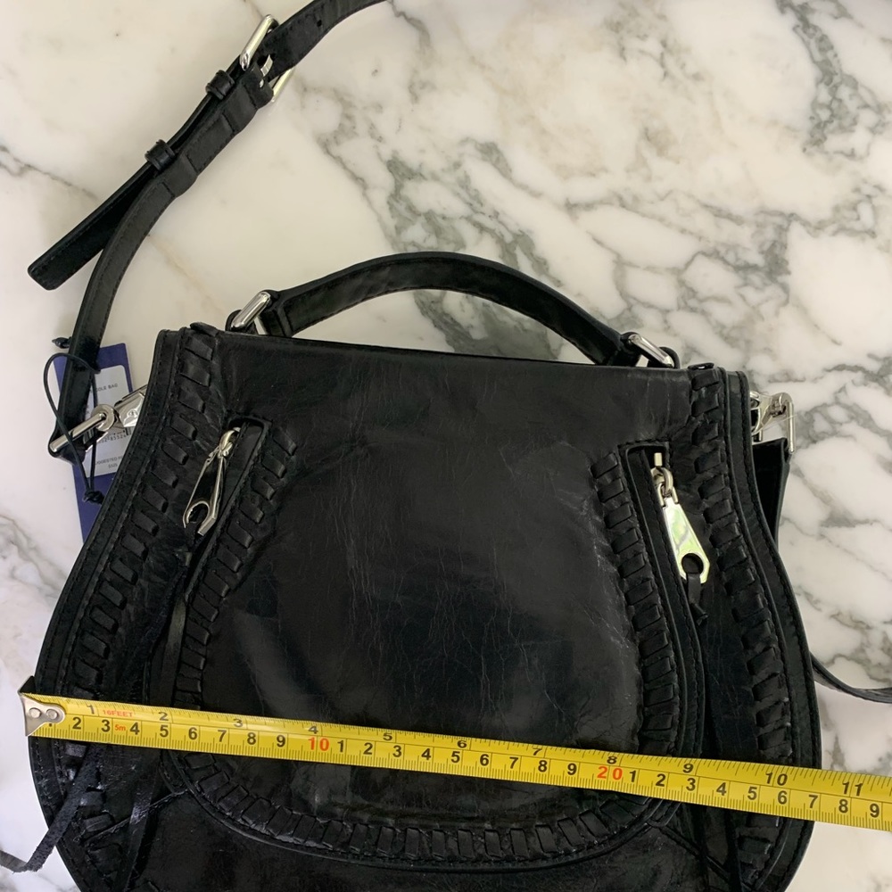 Rebecca Minkoff Black Leather Crossbody Vanity Saddle Bag - Picture 8 of 11